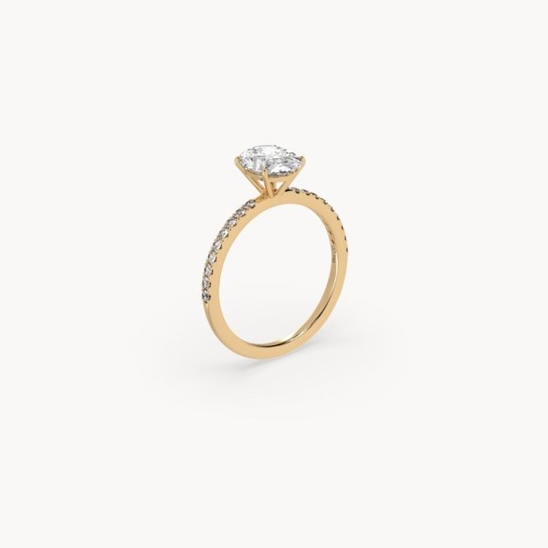 Oval Cut Solitaire Pavé Setting Ring