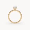 Oval Cut Solitaire Pavé Setting Ring