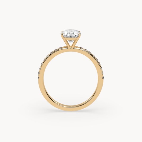 Oval Cut Solitaire Pavé Setting Ring
