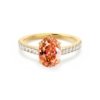 Padparadscha Oval And Diamond Pavé Engagement Ring