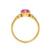 Round Pink Sapphire Starburst Cluster Shoulder Set Engagement Ring