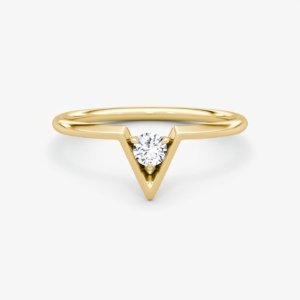 V Solitaire Diamond Ring