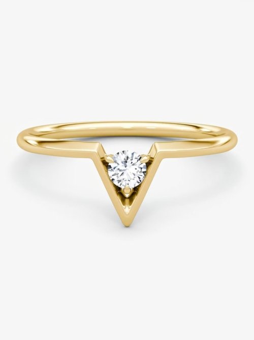 V Solitaire Diamond Ring