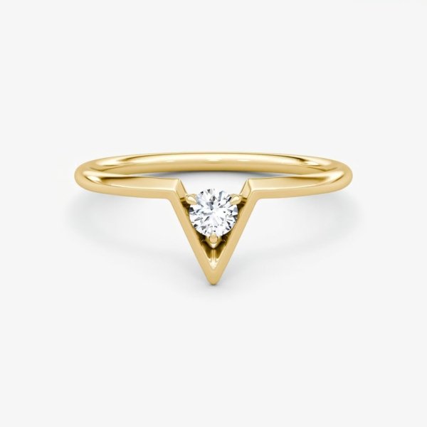 V Solitaire Diamond Ring