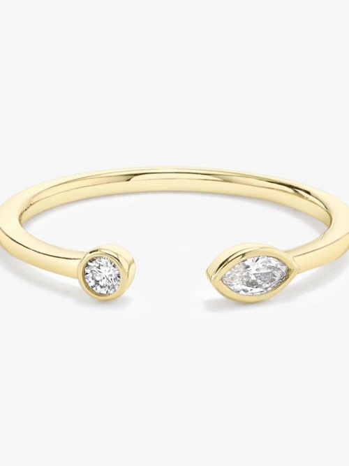 Petal Diamond Dainty Ring