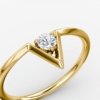 V Solitaire Diamond Ring