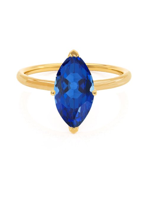 Marquise Blue Sapphire Petite Solitaire Ring