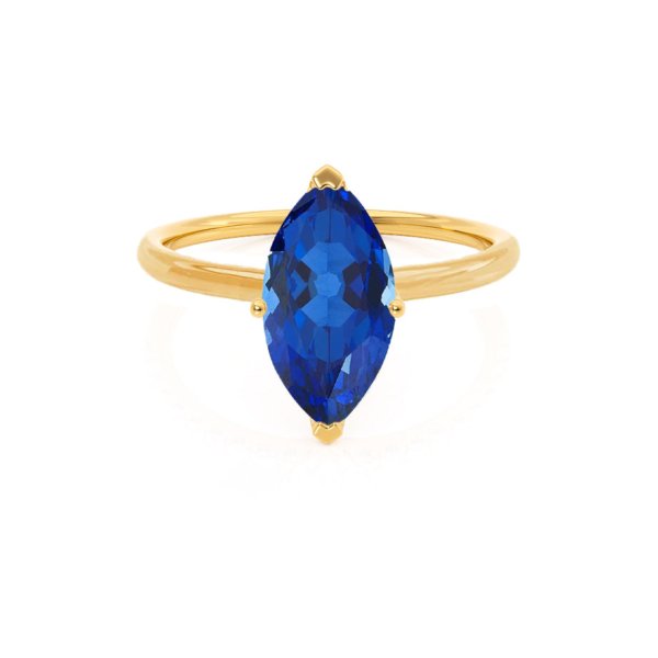 lulu-marquise-blue-sapphire-yellow-gold-Lily-Arkwright-Image-1.jpg Marquise Blue Sapphire Petite Solitaire Ring