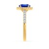 Sapphire Engagement Ring Halo And Pavé Setting with Diamonds