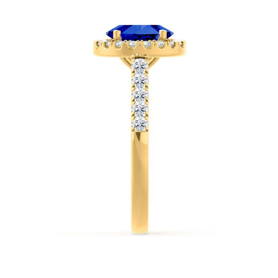 Sapphire Engagement Ring Halo And Pavé Setting with Diamonds - Image 3