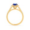 Sapphire Engagement Ring Halo And Pavé Setting with Diamonds